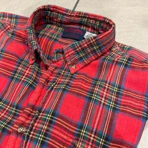 VTG 90's Dakota Men's XL Tartain Red Plaid Button Up Flannel Shirt